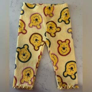 Disney Pooh bear baby pants leggings 0-3 months lettuce trim